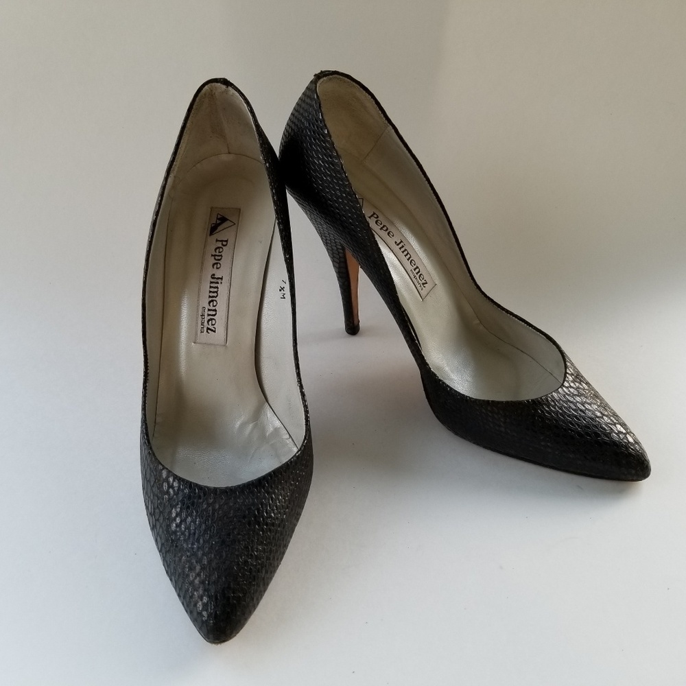 Pepe Jimenez Black Stiletto Heels